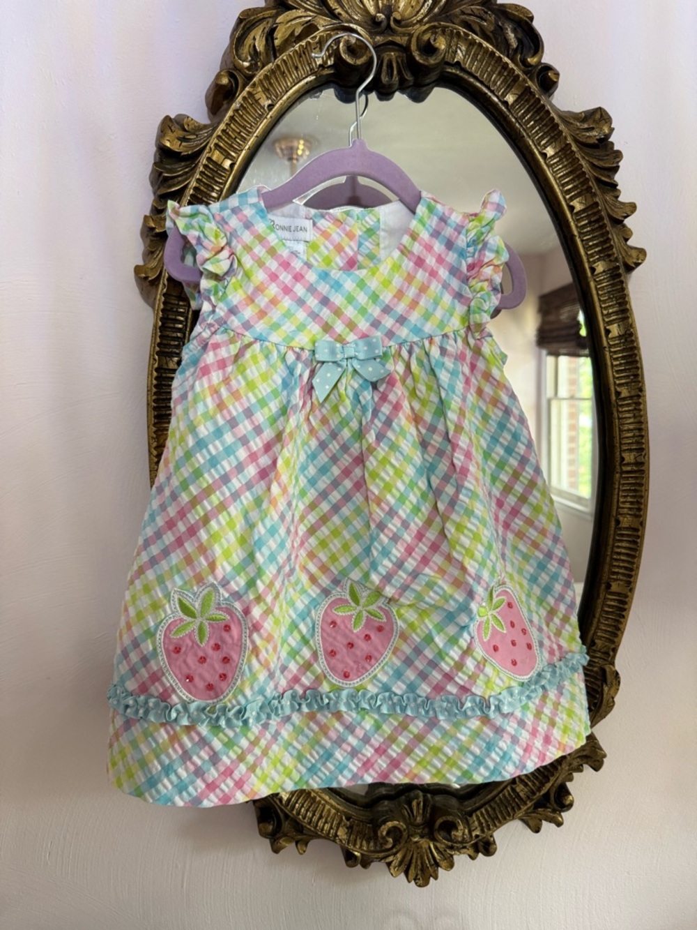 Bonnie Jean rainbow strawberry dress, 3T
